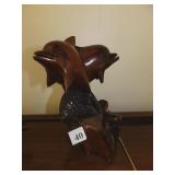 WOOD DOLPHIN  PURCHASED IN JAMICA 8" H
