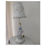 FIGURAL LAMP W/ PORCELAIN SHADE PURCHASED IN