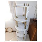 TIERED STAND 45" H 4 MARBLE TIERS - 15" ROUND