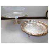 IKORA SILVERPLATE PEDESTAL DISH 17" ROUND X 7 1/2H