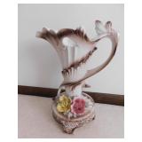 CAPIDOMONTE PITCHER W/ HANDLE 15" H