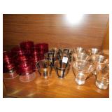 BAR GLASSES, GOLD RIM GLASSES, 6 CRANBERRY