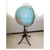 WORLD GLOBE WITH WOOD STAND LIGHTS UP -16" ROUND