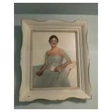 WOOD FRAME PICTURE WITH PORTRAIT UNDER GLASS