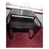 COMPUTER DESK AND ROLLING CHAIR 25" X 27" X 31" H