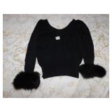 BLACK TOP WITH FUR COLLAR - 18" LONG