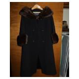 WOOL WITH MINK COLLAR COAT 41" LONG