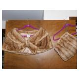 MINK STOLE WITH MUFF WITH ZIPPER BACK