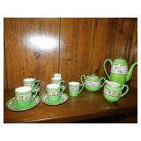 JAPAN HAND PAINTED TEA SET W/ 5 CUPS, 4 SAUCERS,