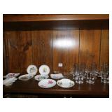 SMALL DISHES ROYAL ADDERLEY, 8 HANDLED GLASSES