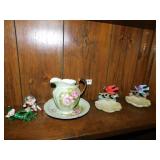 CARDINAL AND BLUE JAY DISH, LEFTON PITCHER &