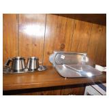 CHROME SERVING PIECES, ETC