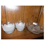 FROSTED BASE BOWL AND 10 BOWLS