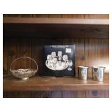 7 PC. CORDIAL SET, INDIA OPEN WEAVE BASKET, 2