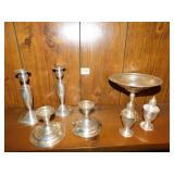 STERLING TWO SETS CANDLE HOLDERS WEIGHTED BASE,