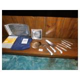 MOTHER PEARL KNIVES, WENDELL AUGUST TRAY,