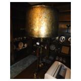 DESK LAMP BRASS AND WOOD 34" H