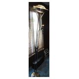 CHROME BASE FLOOR LAMP WITH TWO ADJ. LIGHTS