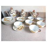 JAPANESE TEA SET LITHOPANE WITH WOMANS FACE