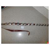 SILVER BELT ON LEATHER