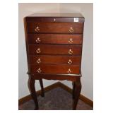 SILVERWARE CABINET CHERRY FINISH 5 DRAWER AND LIFT