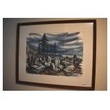 WATERCOLOR 25" H X 31" W SIGNED LR LANES 1953