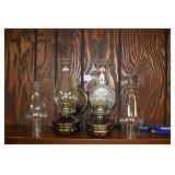 TWO METAL OIL LAMPS WITH REFLECTORS NOT USED