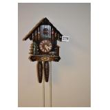 COO COO CLOCK 8" H X 7 1/2" W - WORKING W/ WEIGHTS