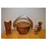 MONKEY PAD WOOD BOWL HAWAII 11" H X 10 1/2" W