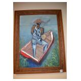 MARQUITA WILLS "A GOOD CATCH" 28 1/2" X 23" -
