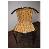 SIDE CHAIR CANED SEAT WITH BLACK CURVED ARMS