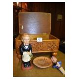 BAMBOO SMALL LIFT TOP CHEST, BARTENDER 8" H CORK