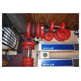 BAR BELLS WITH CEMENT FILLED WEIGHTS FEW CRACKED