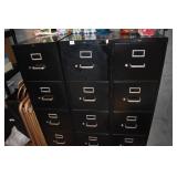 BLACK FILE CABINETS HON 4 DRAWER 1 W/ KEY CLEAN