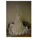 WHITE CERAMIC TREE 20" H CLEAR LIGHTS