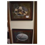 12 X 10" BLUE HERRON FRAMED BIRDS IN DOUBLE MAT