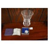STEUBEN VASE 6" AND CORNING GLASS SNOWFLAKE