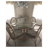 Off-White rattan dinette, seating for 4