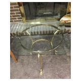 Metal and glass end table