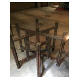 Rattan glass top table