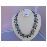 TALBOTS NECKLACE MULTI-COLOR FLOWER DESIGN NEW
