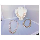 TALBOT 3 NECKLACES PINK & GOLD