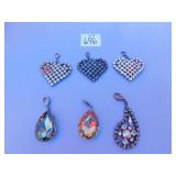 6 RHINESTONE CLIP ON