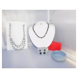 TALBOT DOUBLE LINK NECKLACE & BLACK & SILVER