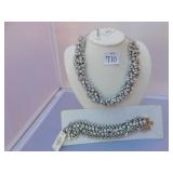 MULTI STRAND RHINESTONE NECKLACE & BRACELET 89.95&