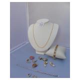 925 SIMULATES SAPPHIRE BRACELET, PIERCE EARRINGS