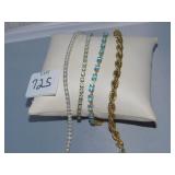 FOUR BRACELETS 2 W/ SAFETY CLASPS