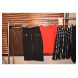 BANANA REPUBLIC BLACK SKIRT W/ ZIPPERS, RED SKIRT,