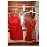 PHOEBE COUTURE 0 RED DRESS, NICOLE MILLER SZ. 2