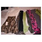 GROUP OF SCARVES & DANA BUCKMAN S SKIRT